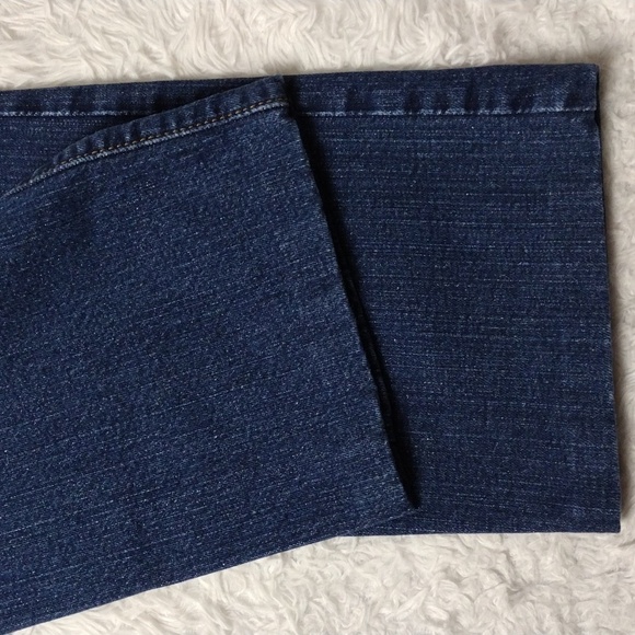 505 Levi's Blue Dark Wash High Rise Five Pocket Zip Up Straight Leg Denim Jean - Picture 14 of 15